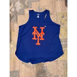 Majestic New York Mets MLB Tank Top Royal Blue Sleeveless‎ Baseball Shirt